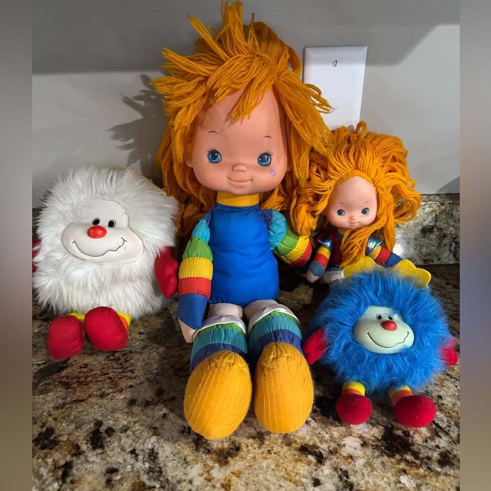 Rainbow Brite & Friends Lot Of 2 Vintage Stuffed Dolls And 2 Sprites